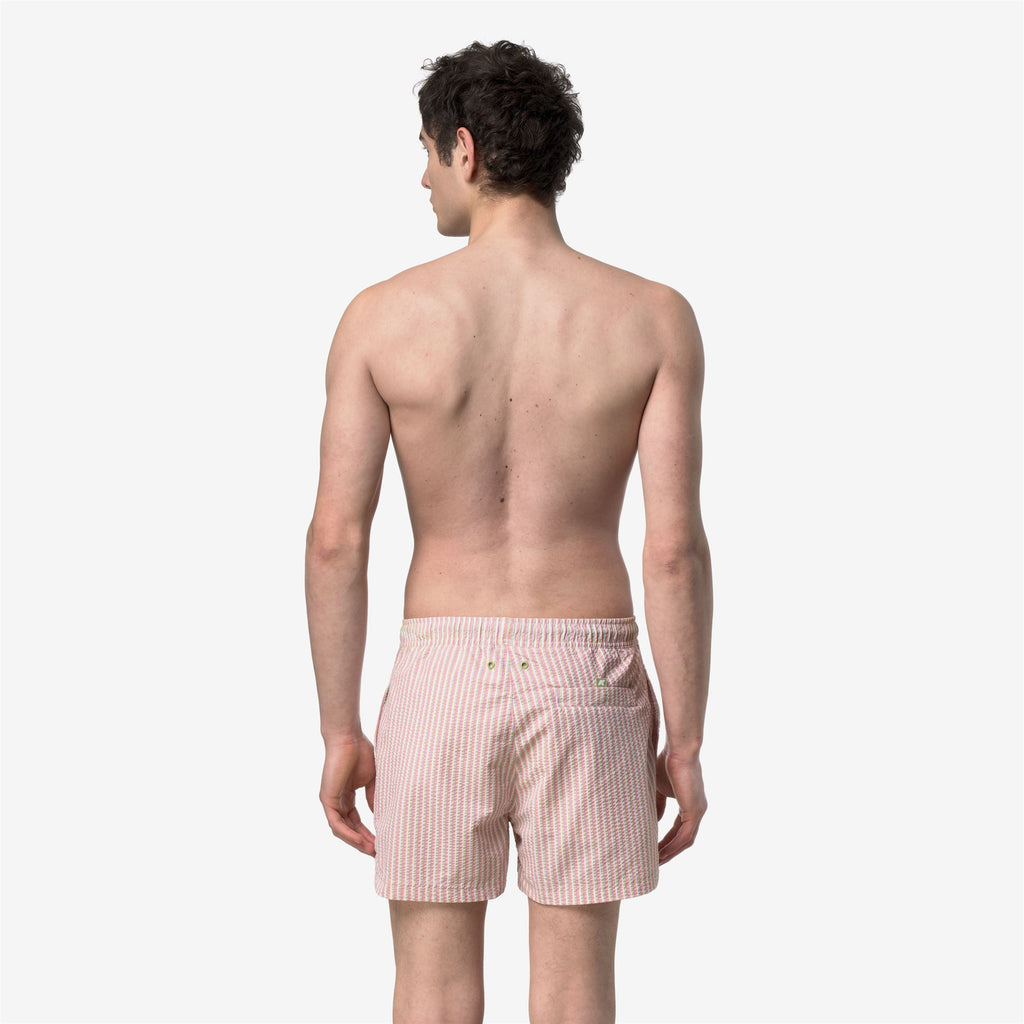 Bathing Suits_Man_HAZEL MULTISTRIPES BEACH_Swimming Trunks_White-Pink-Violet-Green - Commercial 6
