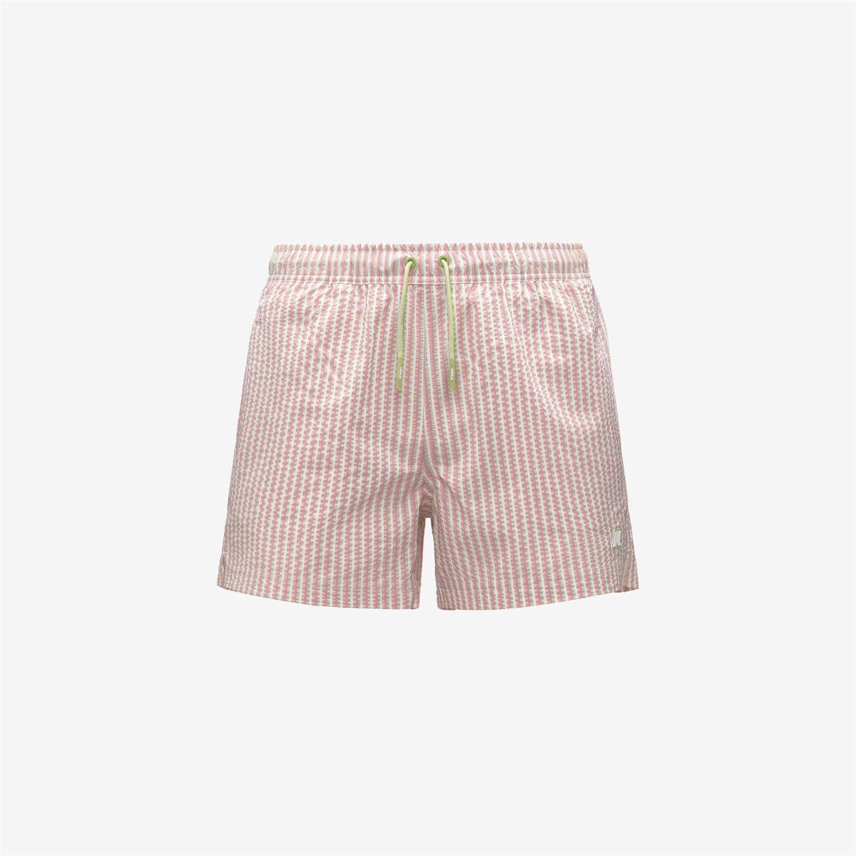 Bathing Suits_Man_HAZEL MULTISTRIPES BEACH_Swimming Trunks_White-Pink-Violet-Green - Commercial 1