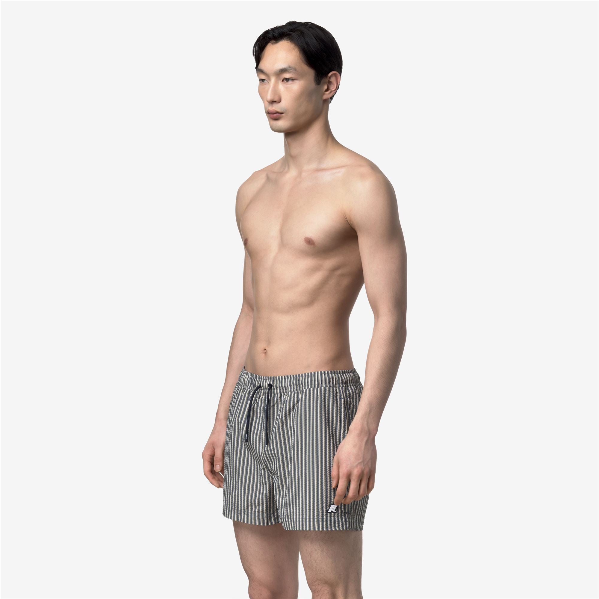 Bathing Suits_Man_HAZEL MULTISTRIPES BEACH_Swimming Trunks_Green Lichen - BEIGE LT - Blue Insignia - Blue Depth - Commercial 5