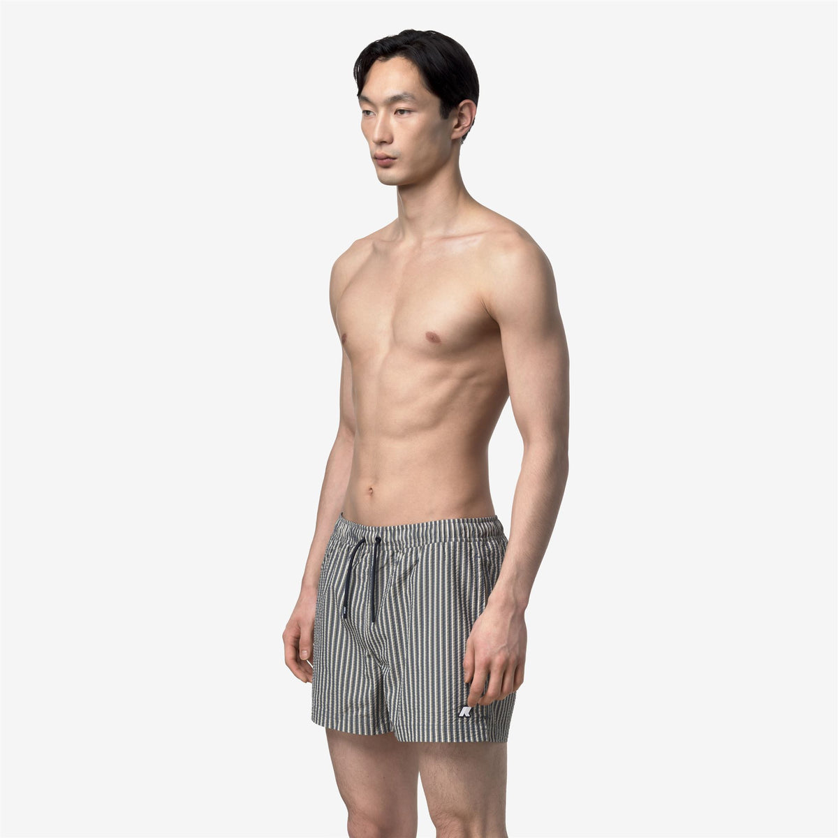 Bathing Suits_Man_HAZEL MULTISTRIPES BEACH_Swimming Trunks_Green Lichen - BEIGE LT - Blue Insignia - Blue Depth - Commercial 5