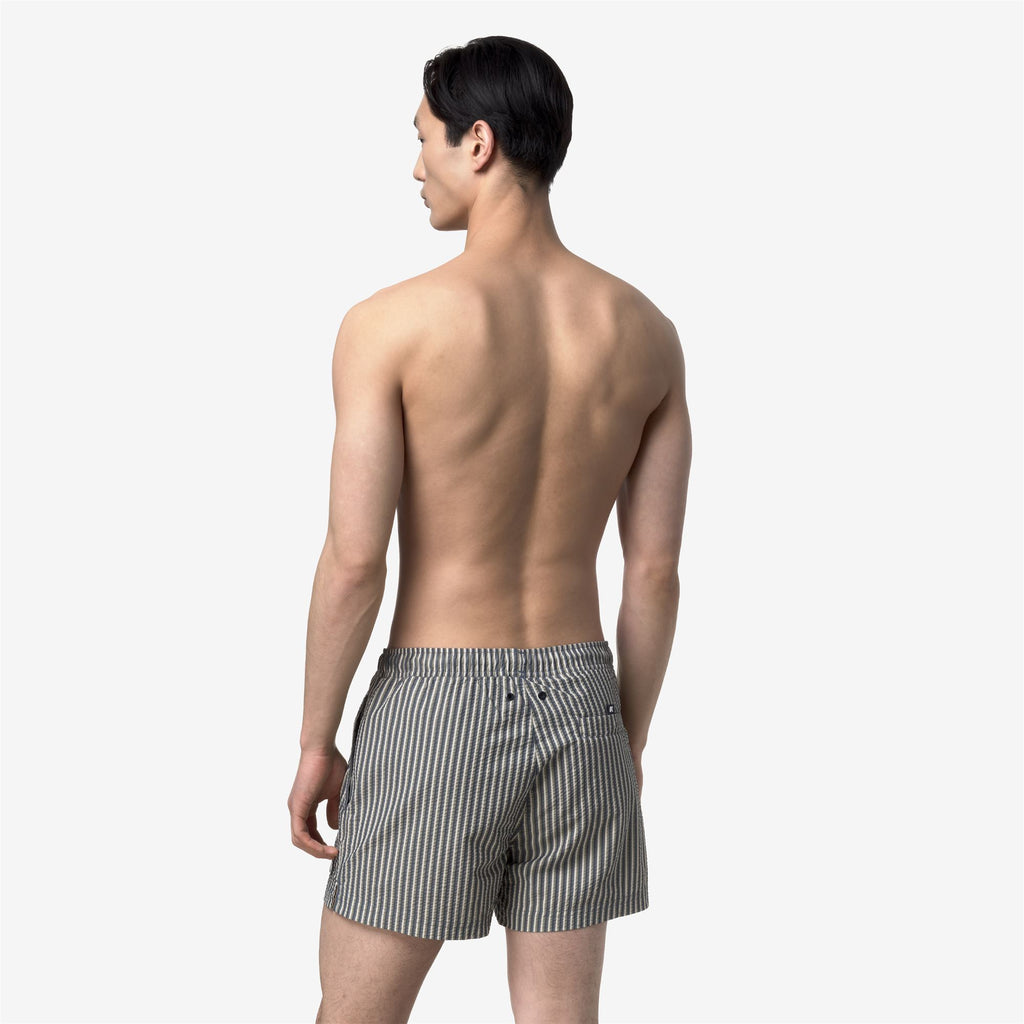 Bathing Suits_Man_HAZEL MULTISTRIPES BEACH_Swimming Trunks_Green Lichen - BEIGE LT - Blue Insignia - Blue Depth - Commercial 6