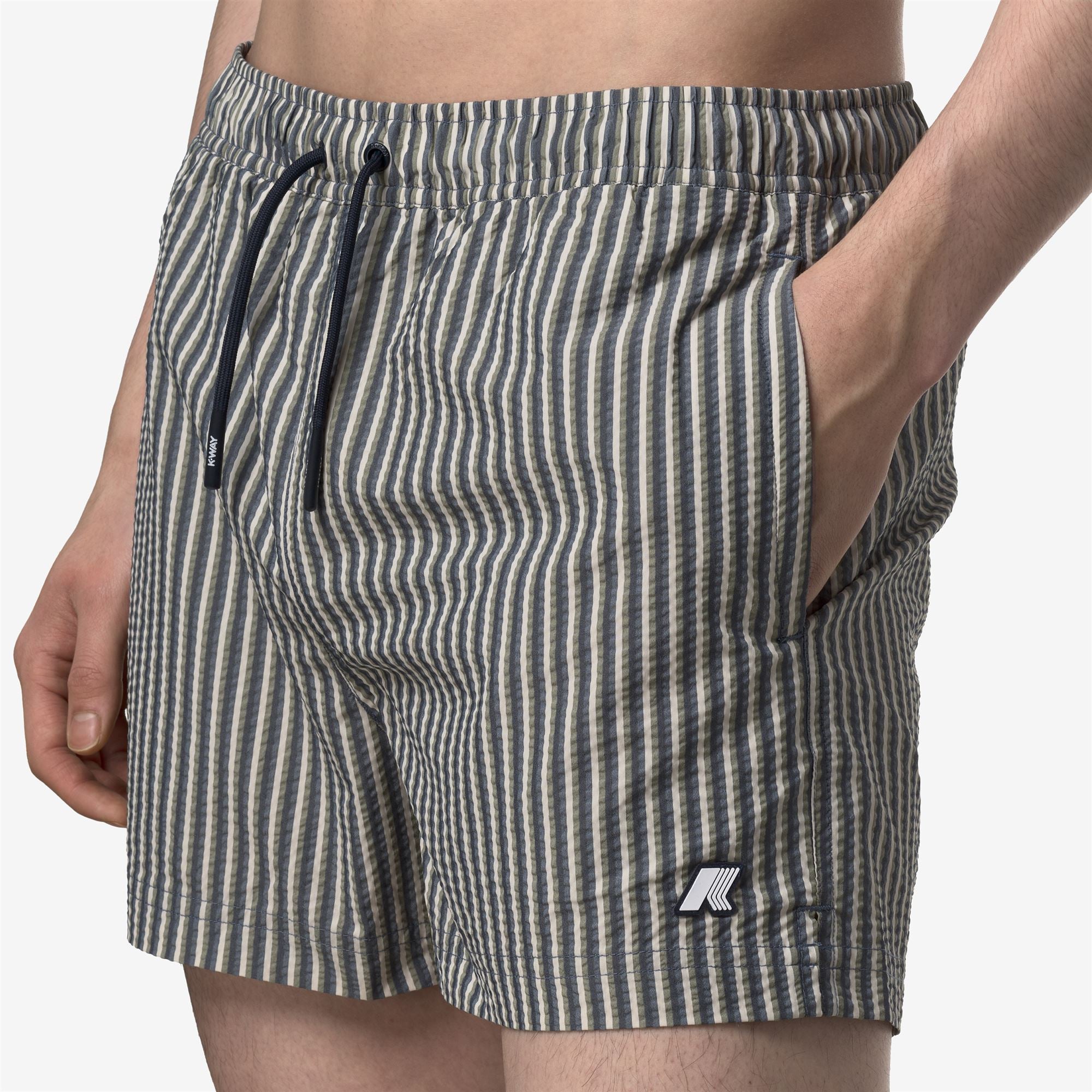 Bathing Suits_Man_HAZEL MULTISTRIPES BEACH_Swimming Trunks_Green Lichen - BEIGE LT - Blue Insignia - Blue Depth - Commercial 7