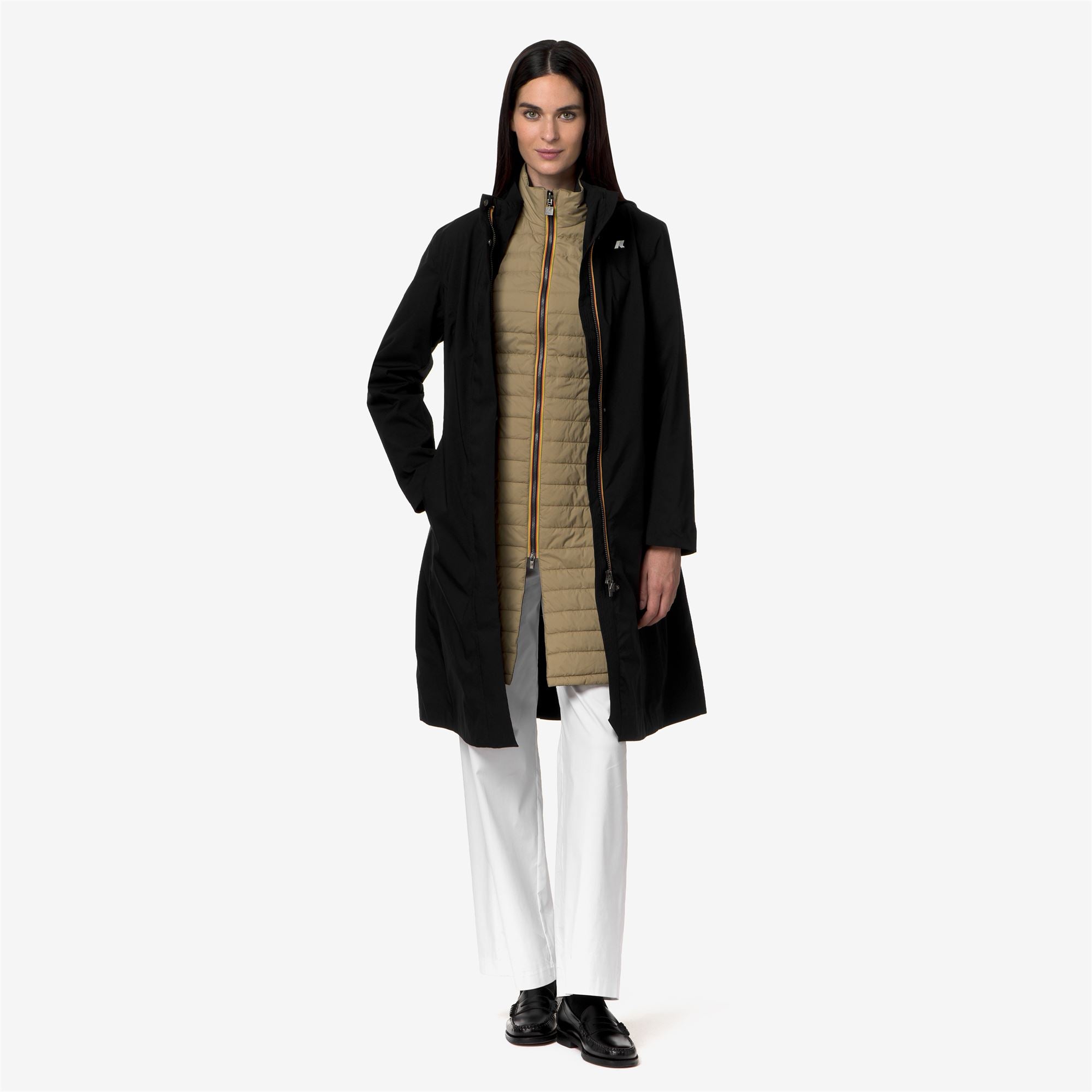 Jackets_Woman_MIRANDA 3IN1_Long_Black Pure - Beige Khaki - Commercial 7