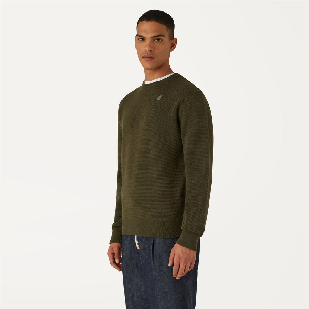 Knitwear_Man_SEBASTIEN EASY CARE_Pull Over_GREEN BLACKISH - Commercial 5