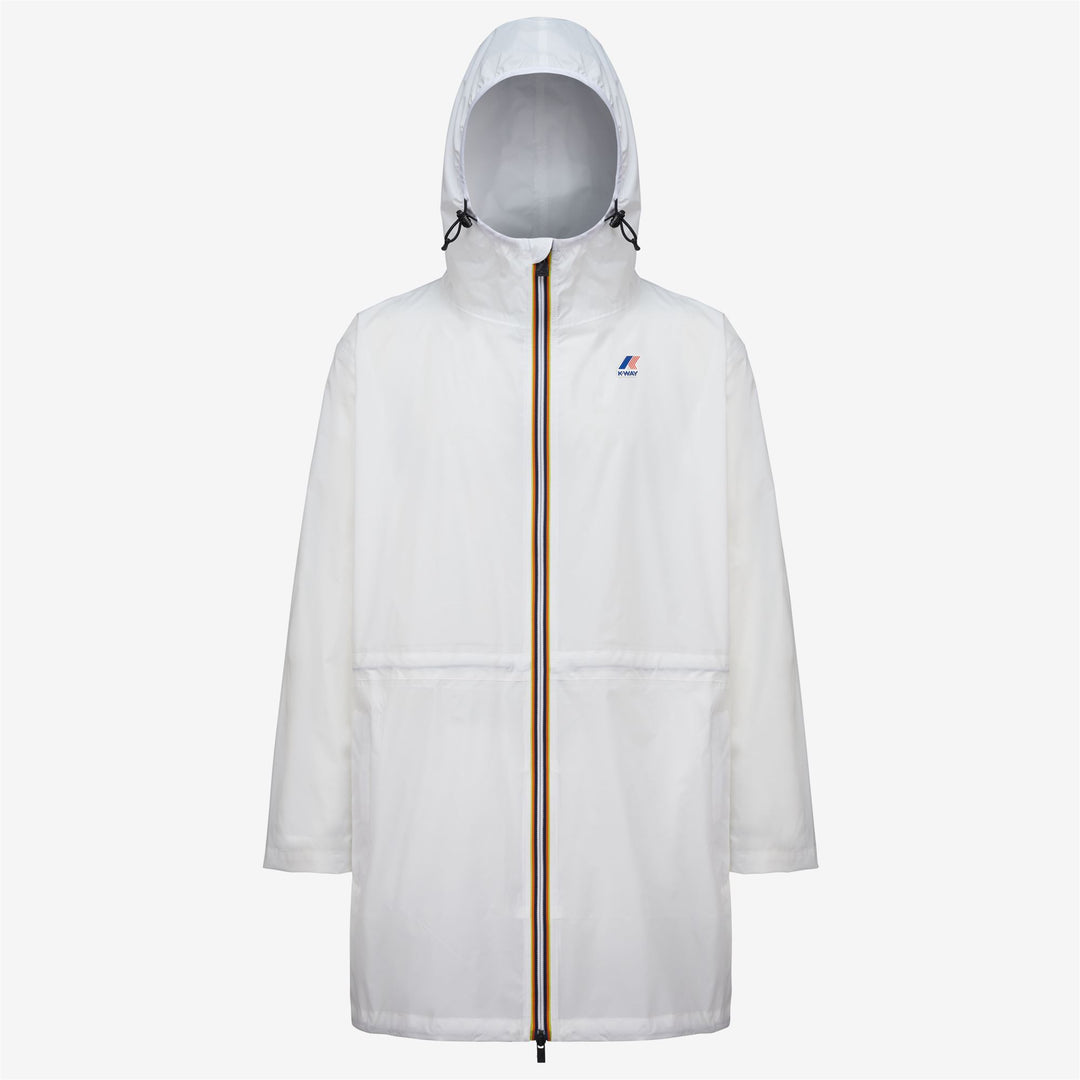 Giacca Impermeabile Unisex Grigia Bianca 3/4 con Caratteristiche Regolabili main