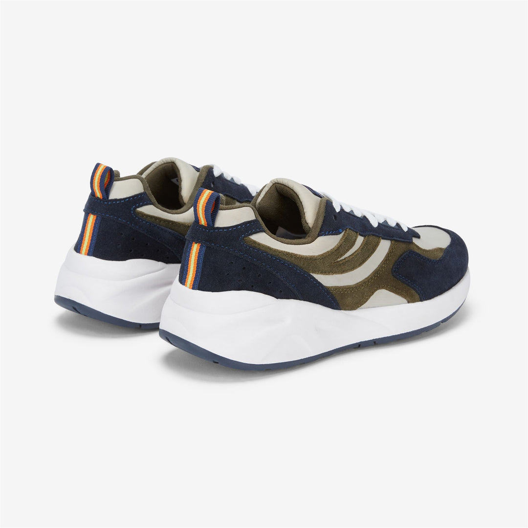 Sneakers Sportive Unisex Beige e Blu con Tomaia in Pelle e Nylon main