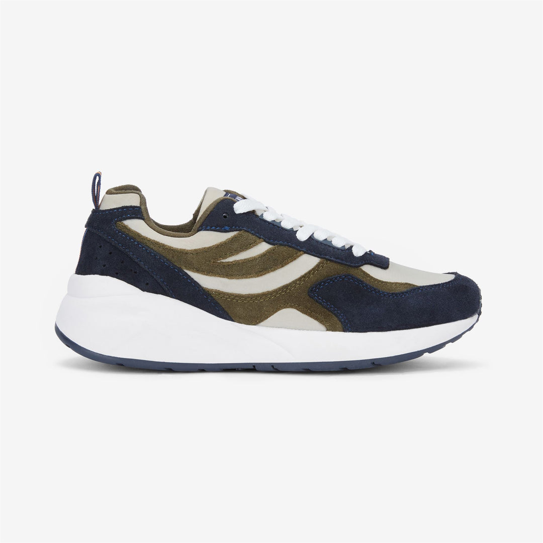 Sneakers Sportive Unisex Beige e Blu con Tomaia in Pelle e Nylon main