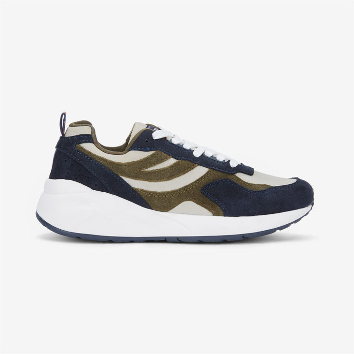 Sneakers Sportive Unisex Beige e Blu con Tomaia in Pelle e Nylon 2