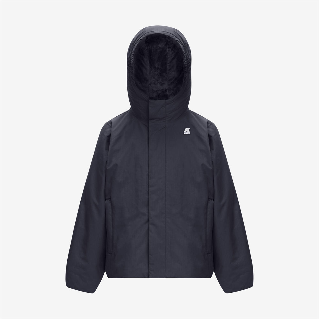 Chaqueta corta azul para niños con protección contra el viento main
