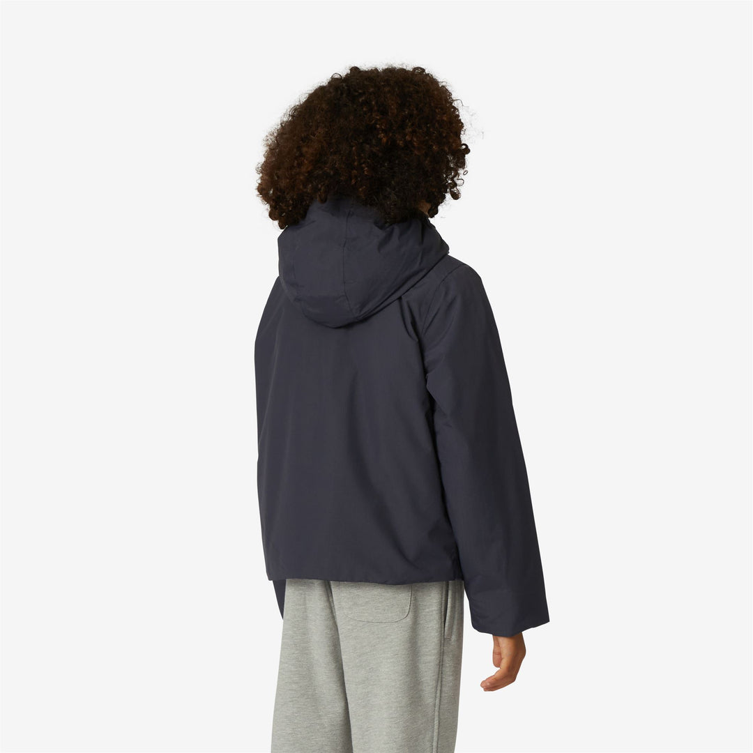 Chaqueta corta azul para niños con protección contra el viento main