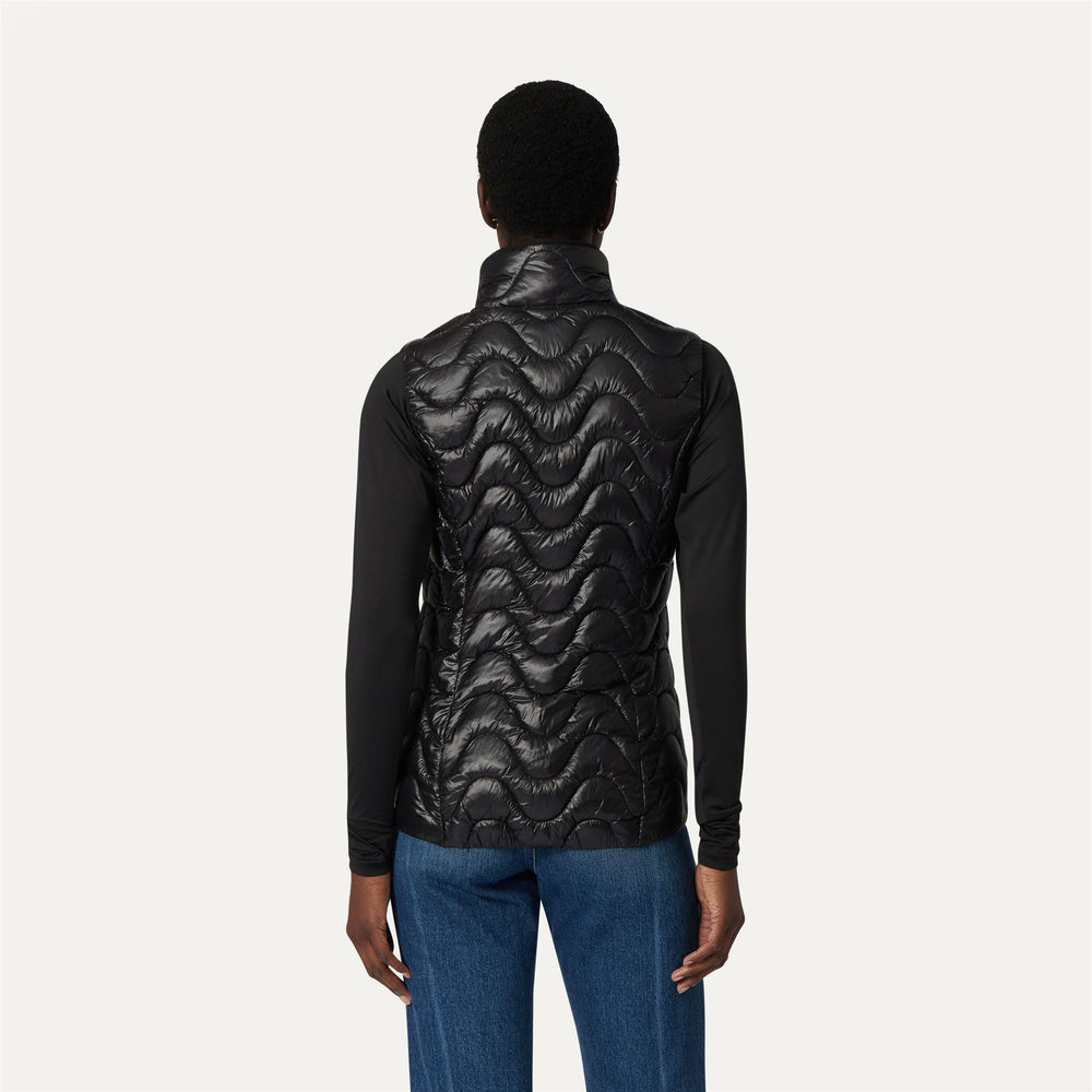 Black Grey Women's Quilted Short Jacket with Eco-Friendly Padding 02