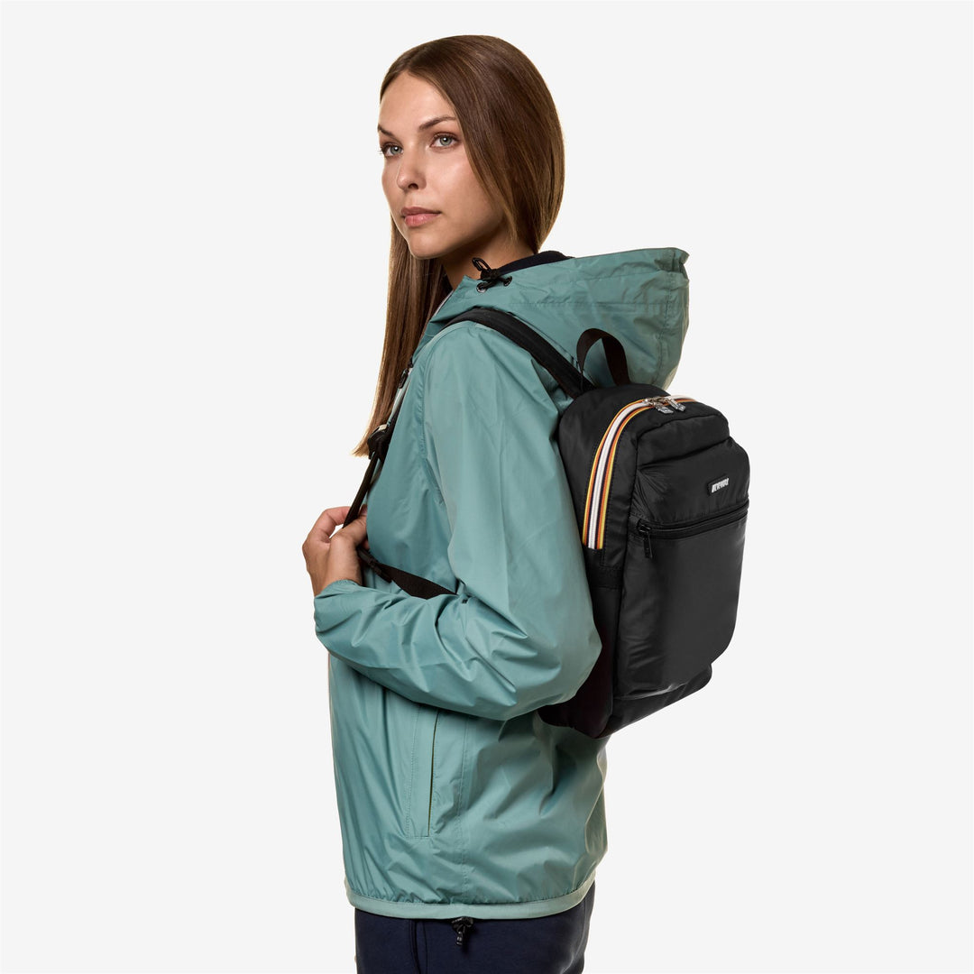 Black Grey Unisex Compact City Backpack with Laptop Protection main
