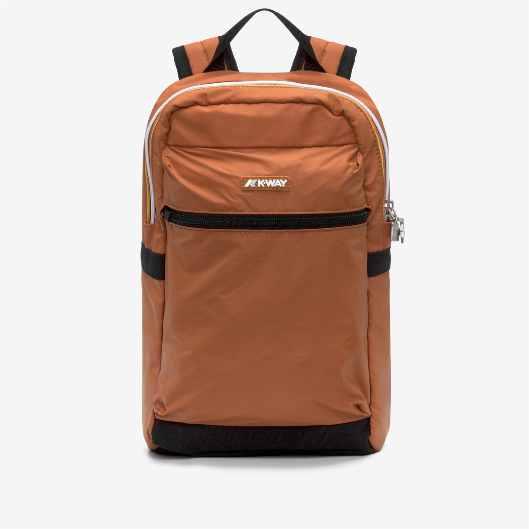 Zaino compatto unisex in nylon arancione per lavoro e spostamenti 01