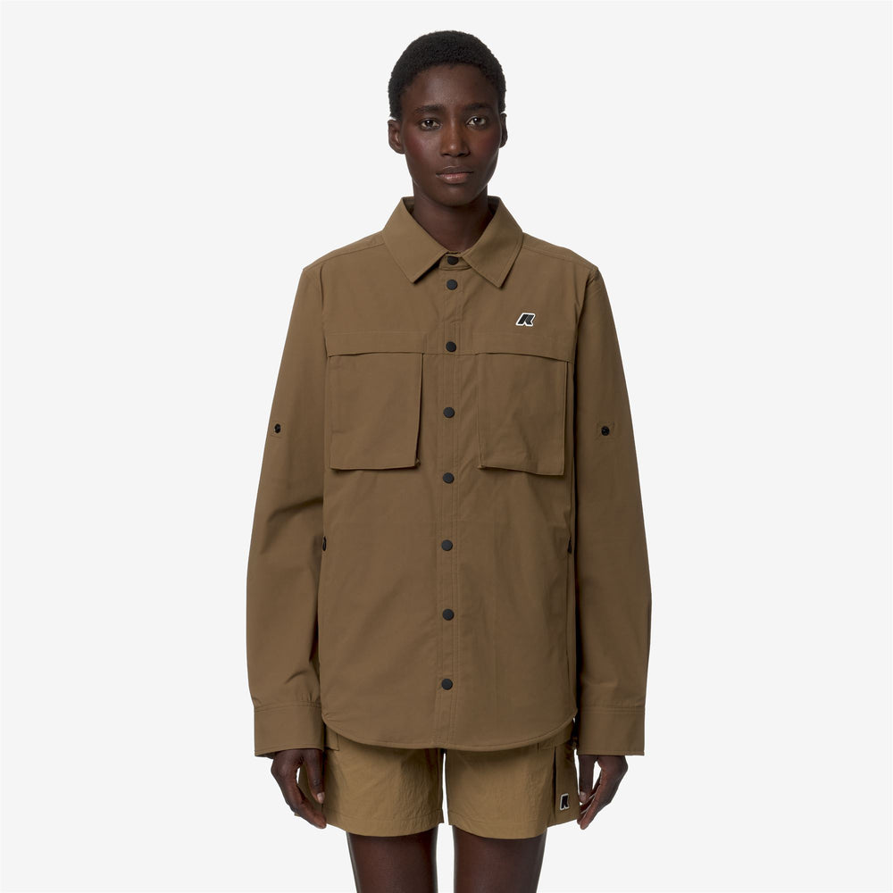 Brown Green Unisex Outdoor Classic Shirt with Functional Pockets 02