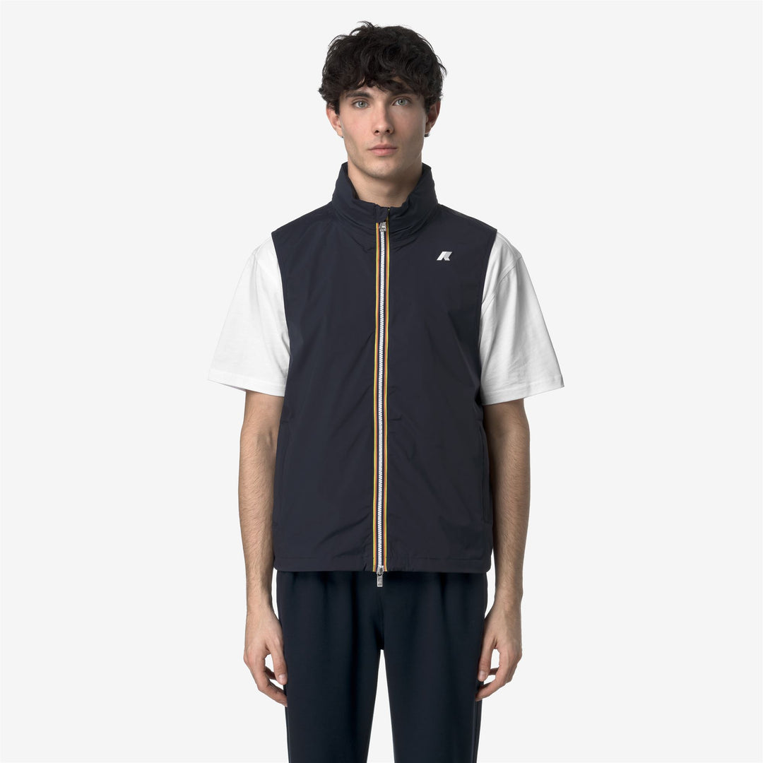 Gilet Uomo in Nylon Resistente alle Intemperie Blu con Orlo Regolabile main