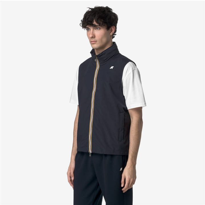Gilet Uomo in Nylon Resistente alle Intemperie Blu con Orlo Regolabile 4
