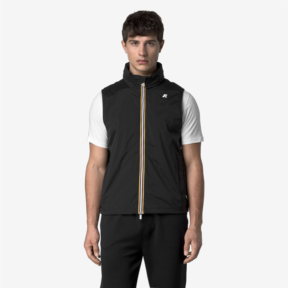 Black Grey Men's Weather-Resistant Nylon Vest with Adjustable Fit 02