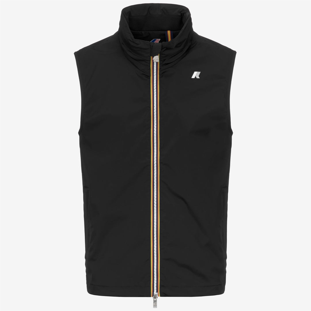 Black Grey Men's Weather-Resistant Nylon Vest with Adjustable Fit 01