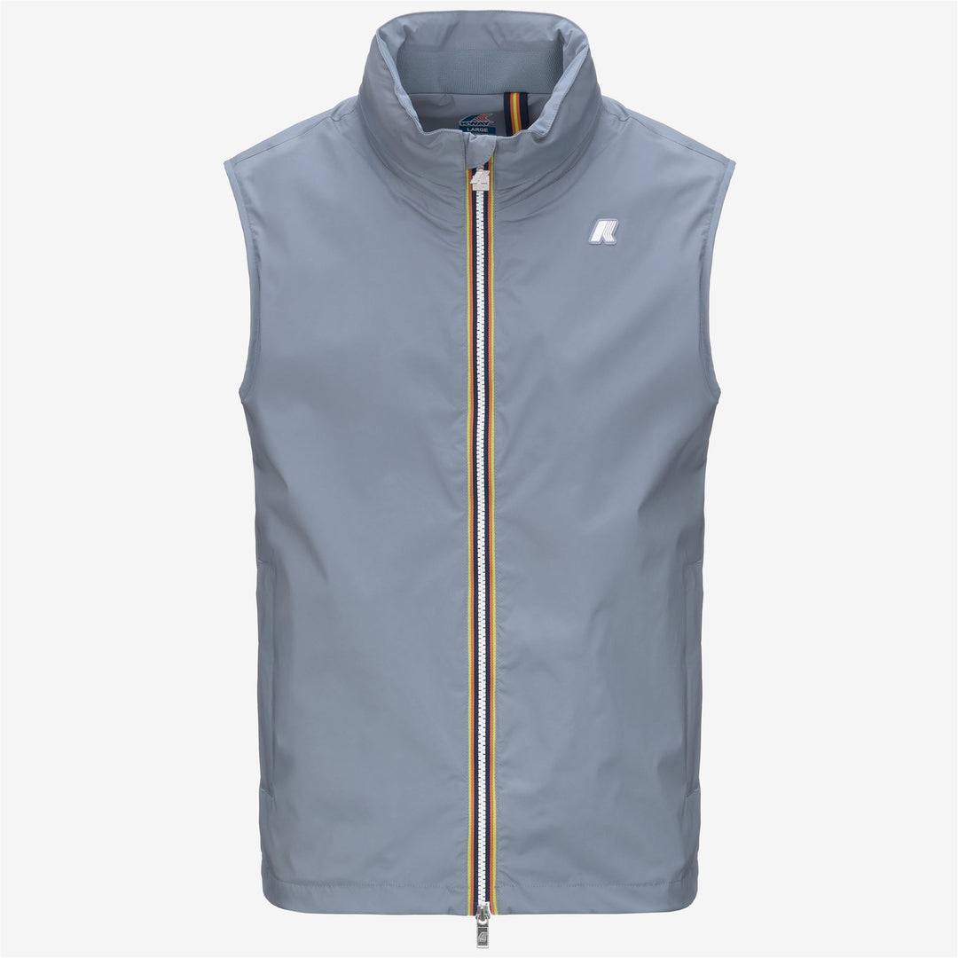 Chaleco de nylon resistente al clima gris azul para hombre con dobladillo ajustable 01