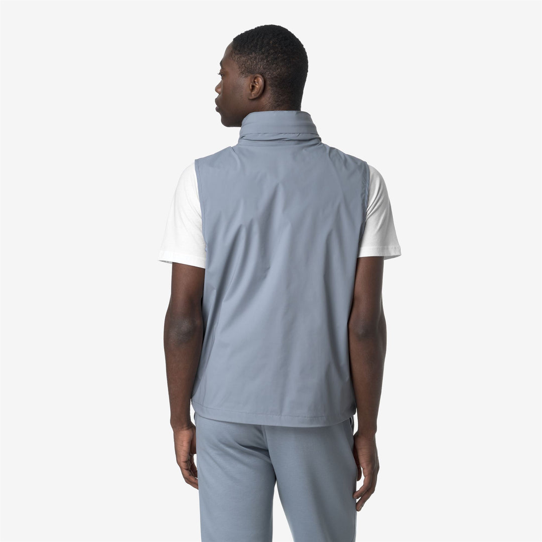 Chaleco de nylon resistente al clima gris azul para hombre con dobladillo ajustable main
