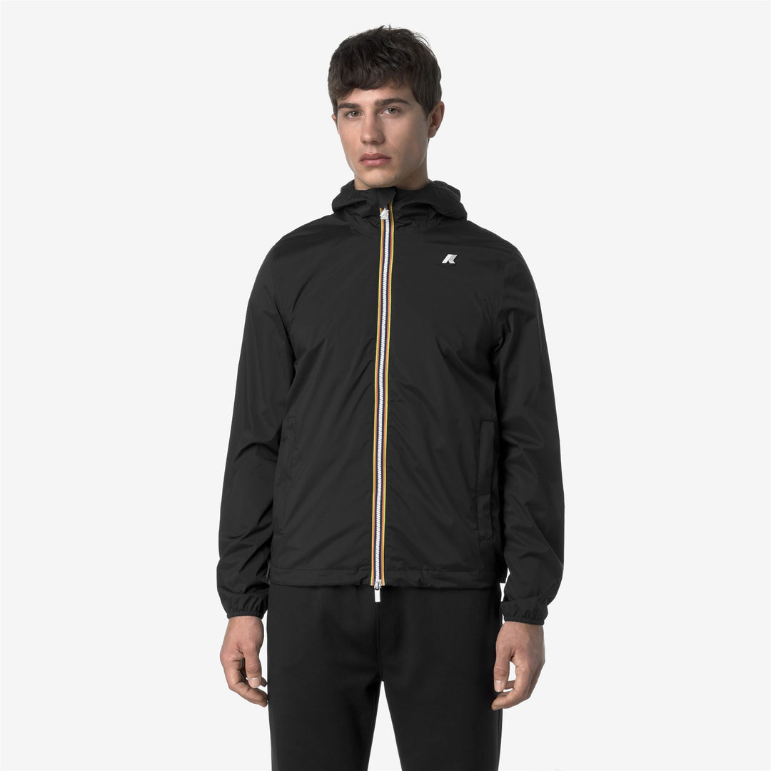 Chaqueta de nylon elástica resistente a la intemperie para hombre negro gris main
