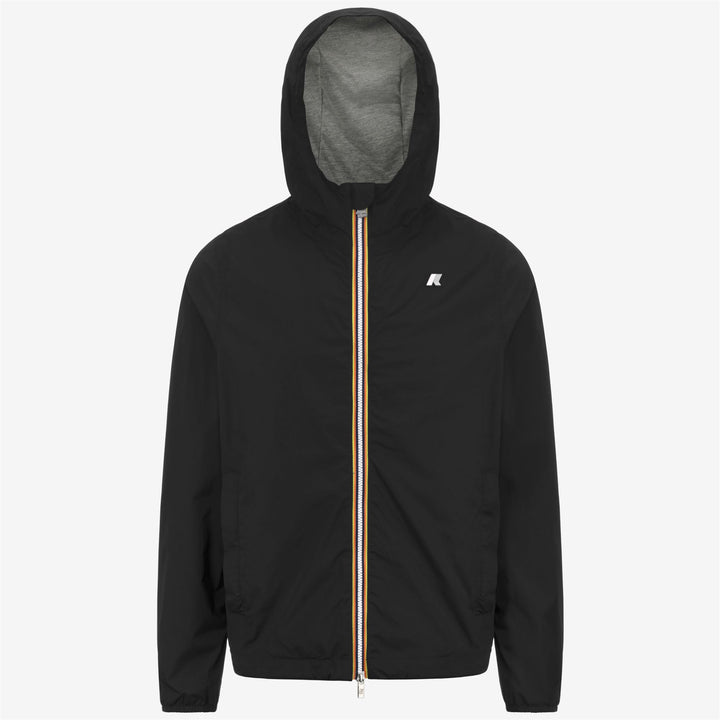 Chaqueta de nylon elástica resistente a la intemperie para hombre negro gris 1