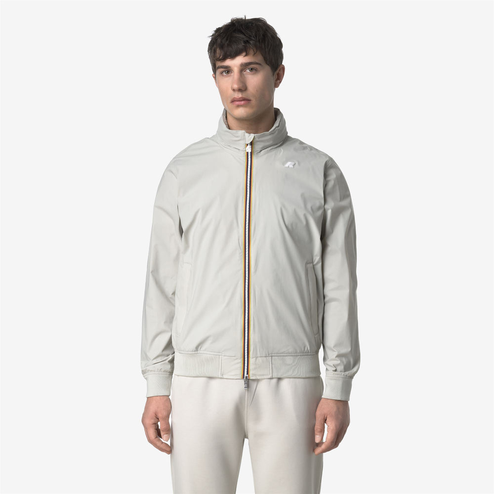 Giacca Corto Uomo Impermeabile Beige Grigio in Nylon Elasticizzato 02