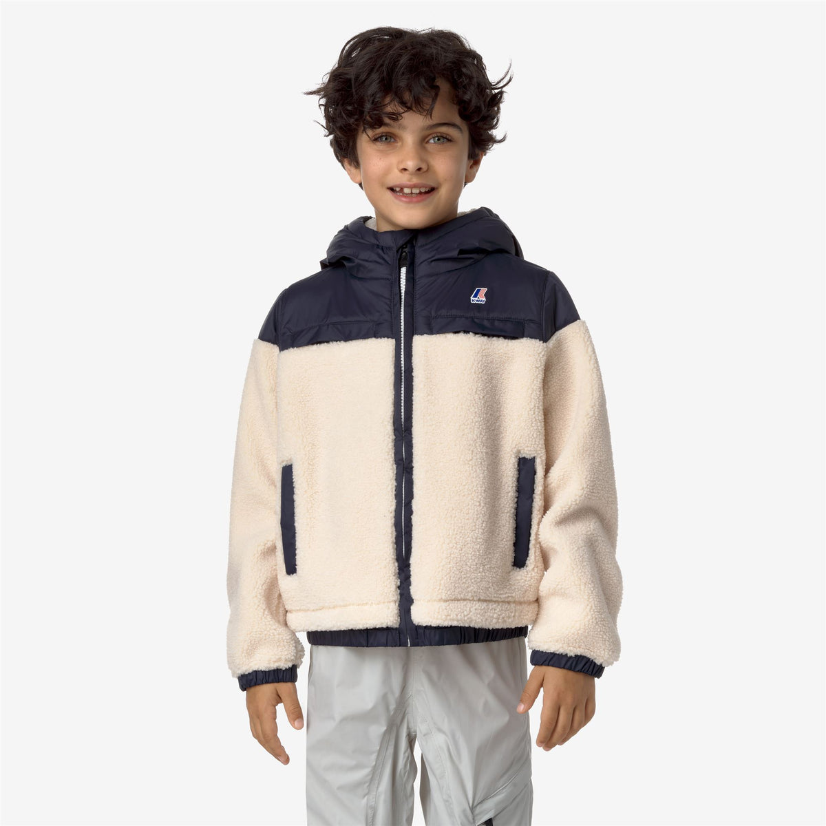 Fleece_KID UNISEX_P.  JILDAZ ORSETTO_Jacket_Ecru - Blue Depth - Commercial 4