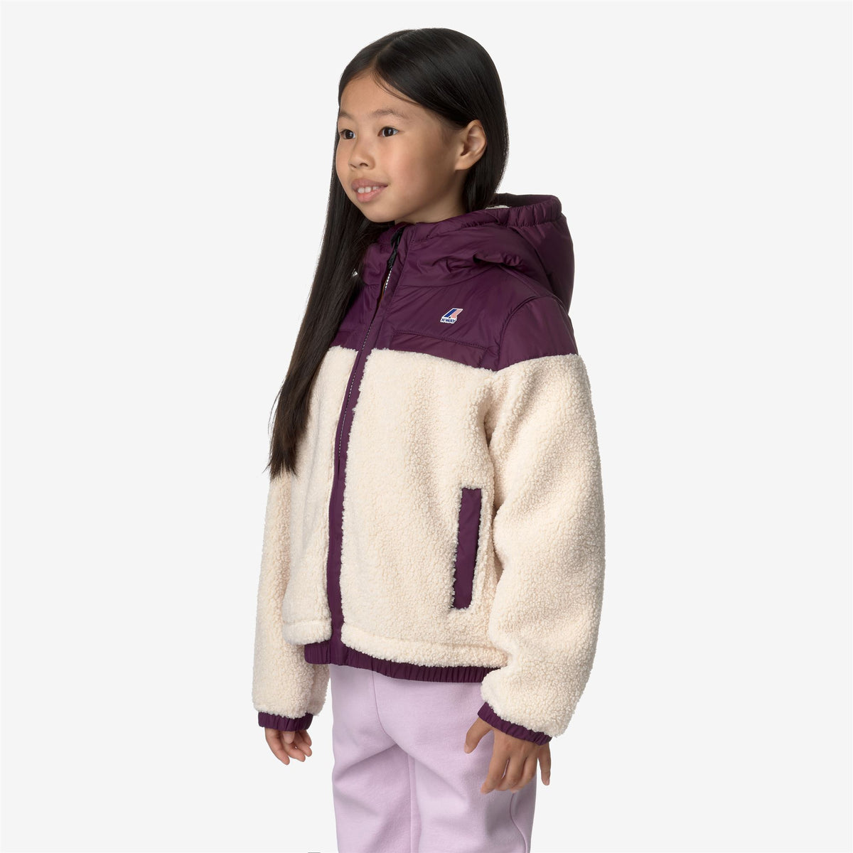Fleece_KID UNISEX_P.  JILDAZ ORSETTO_Jacket_ECRU - Violet Dk Purple - Commercial 5