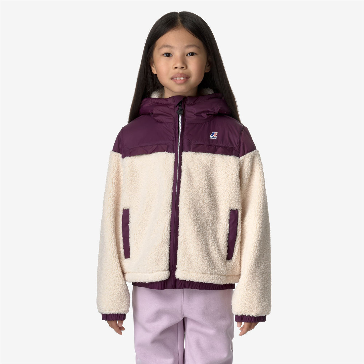 Fleece_KID UNISEX_P.  JILDAZ ORSETTO_Jacket_ECRU - Violet Dk Purple - Commercial 4