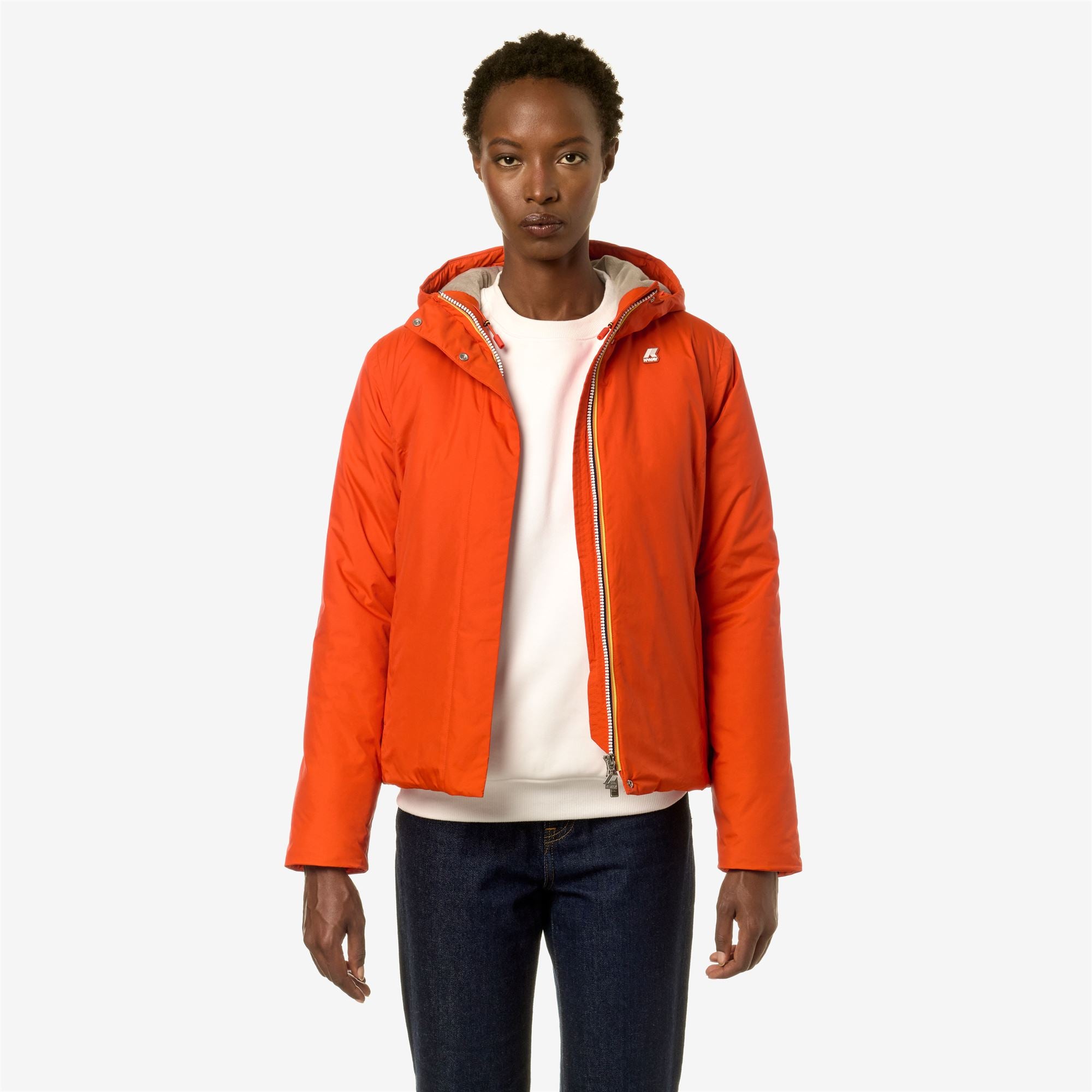 Jackets_Woman_LILY MICRO RIPSTOP MARMOTTA_Short_Orange P-Grey B - Orange Pumpkin - Commercial 4
