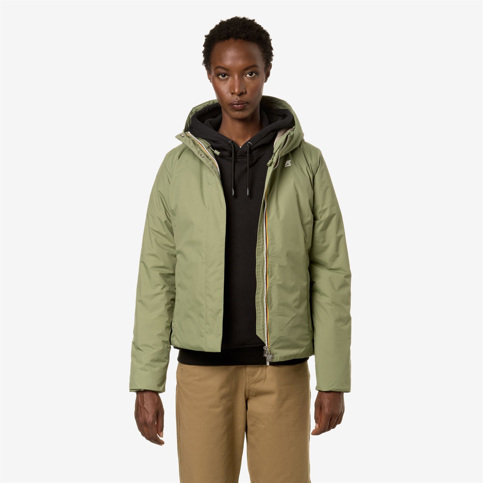 Jackets_Woman_LILY MICRO RIPSTOP MARMOTTA_Short_Green S-Grey - Commercial 4