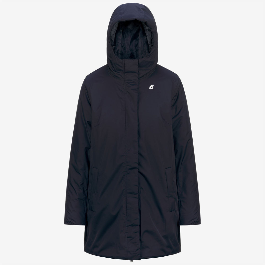 Giacca Impermeabile Donna A Mezza Lunghezza Blu con Isolamento 01