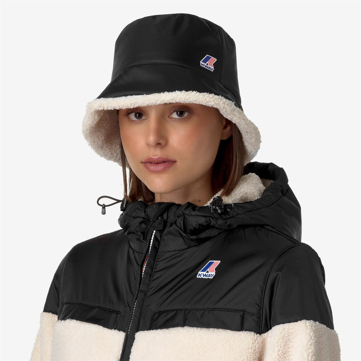 Sombrero de cubo unisex cálido e impermeable en gris ecru con forro de sherpa 2