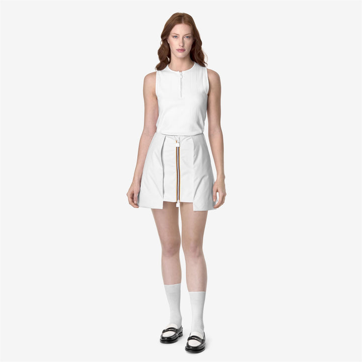 Skirts Woman SHOKIEL POCKETS BONDED JERSEY Short WHITE - GREY Dressed Back (jpg Rgb)		