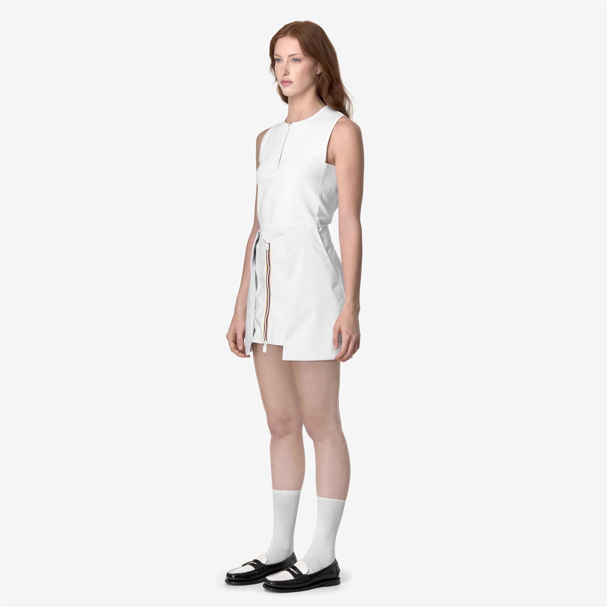 Skirts_WOMAN_SHOKIEL POCKETS BONDED JERSEY_Short_WHITE - GREY - White - Green Africa - Commercial 5