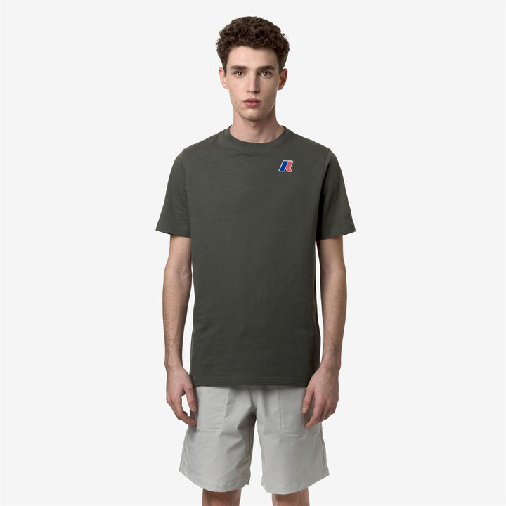 T-ShirtsTop Unisex ODOM LF T-Shirt GREEN BLACKISH Dressed Back (jpg Rgb)		
