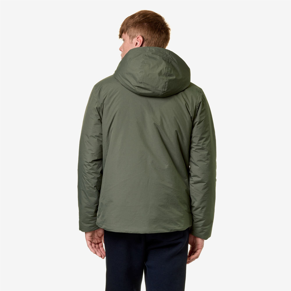 Grey Green Men's Waterproof Short Jacket with Lightweight Insulation 02