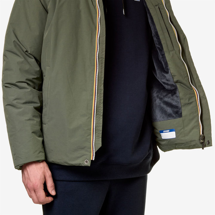 Grey Green Men's Waterproof Short Jacket with Lightweight Insulation 2