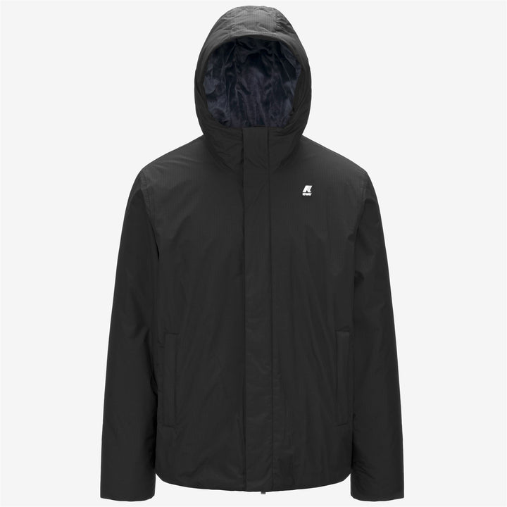 Black Grey Men's Waterproof Short Jacket with Lightweight Insulation 1