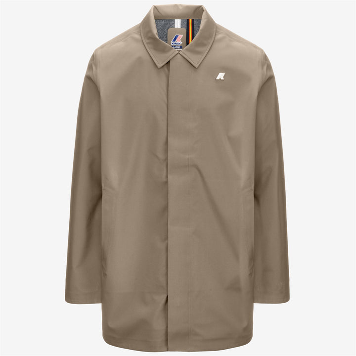 Chaqueta de lluvia marrón beige para hombre de 3/4 con resistencia al agua 1