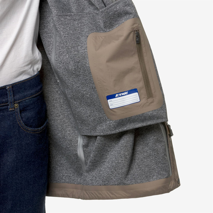 Chaqueta de lluvia marrón beige para hombre de 3/4 con resistencia al agua 2