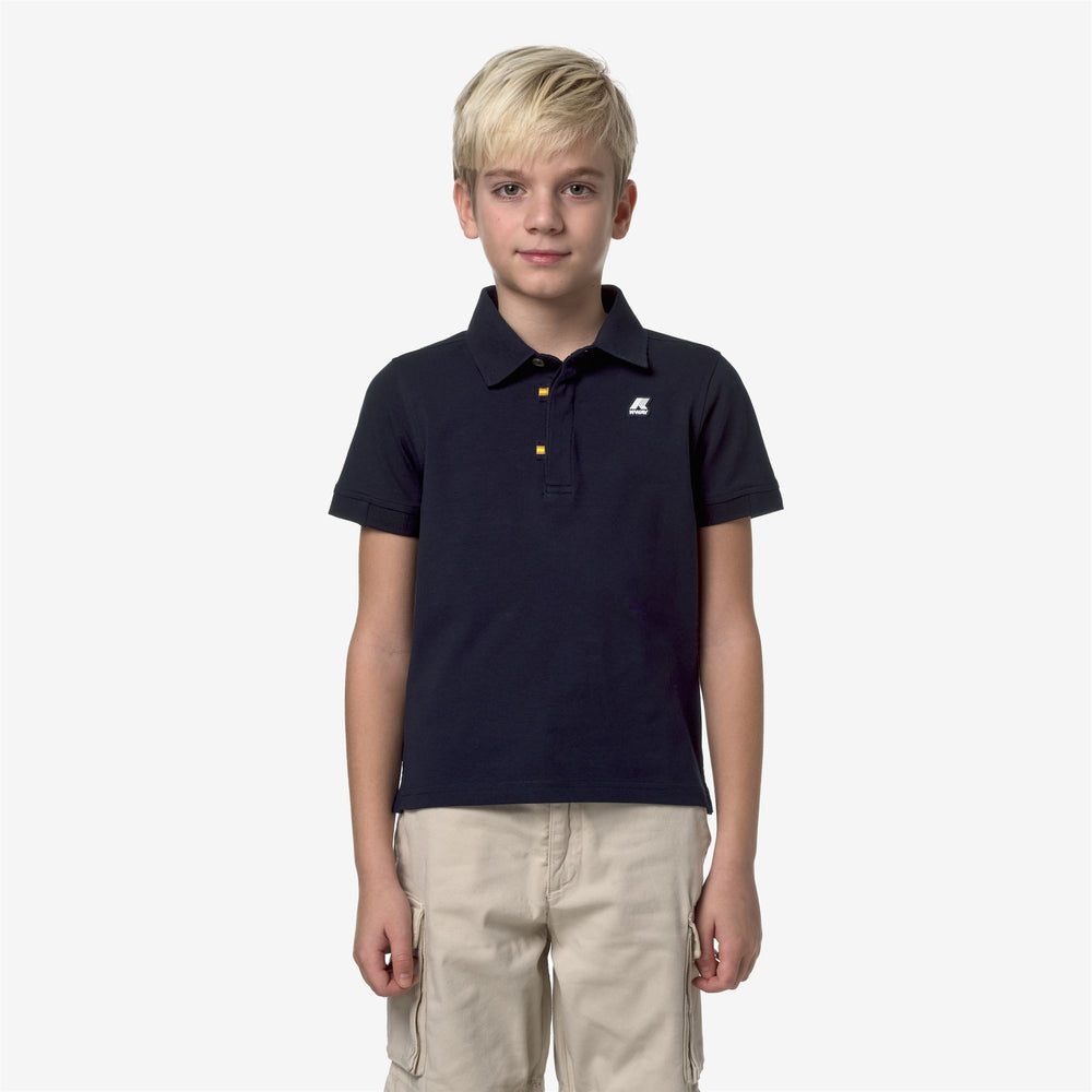 Blue Boys' Polo Shirt for City Wear with Stretch Cotton 02