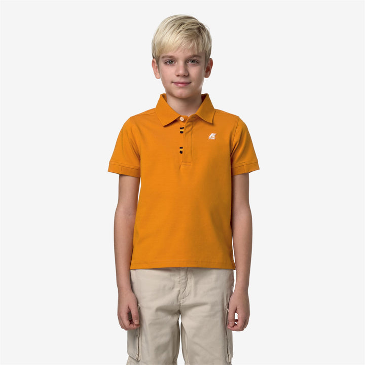 Polo Shirts Boy P. ALDERIC Polo ORANGE MD Dressed Back (jpg Rgb)		