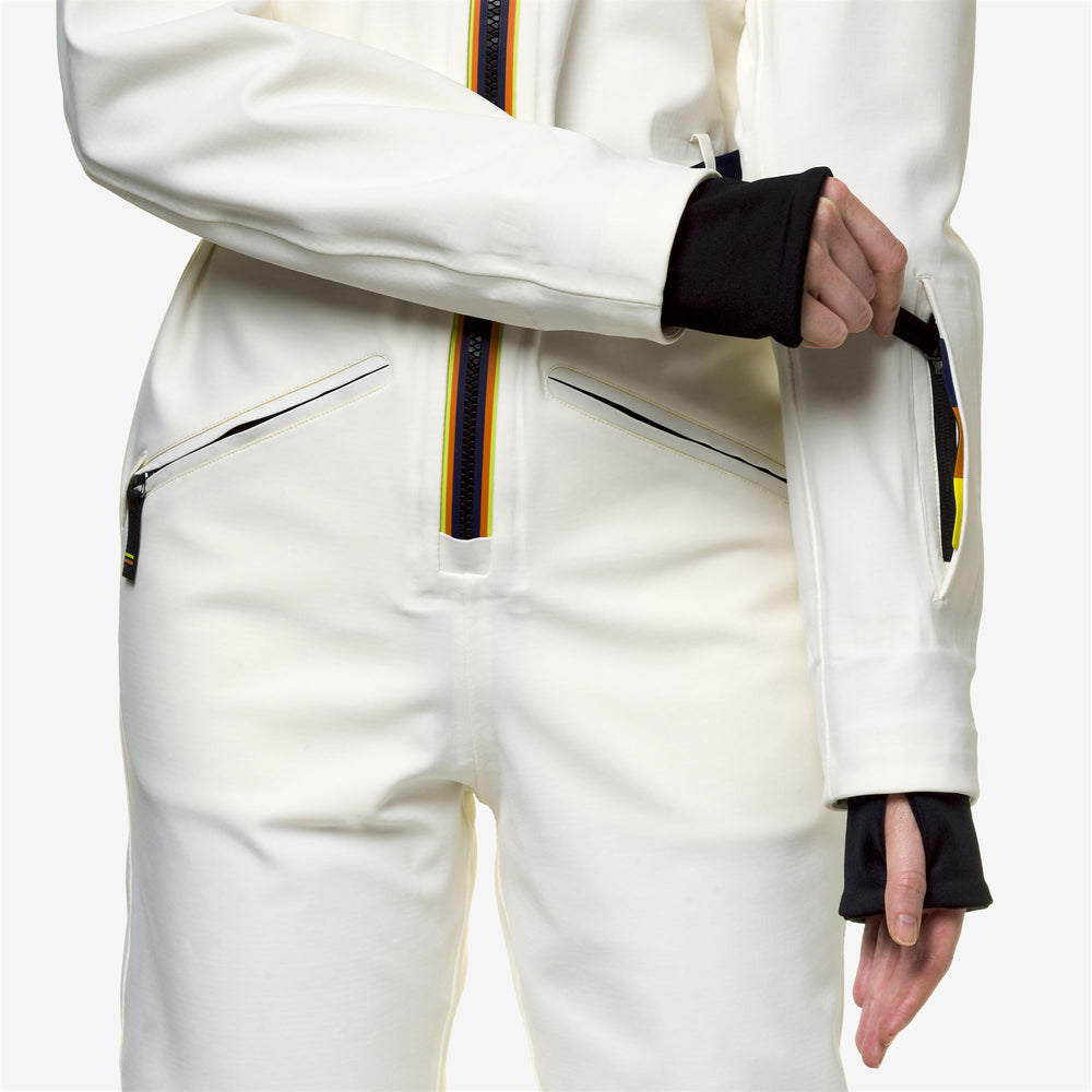 Grey White Women's Ski Coverall Suit with Waterproof Features 02