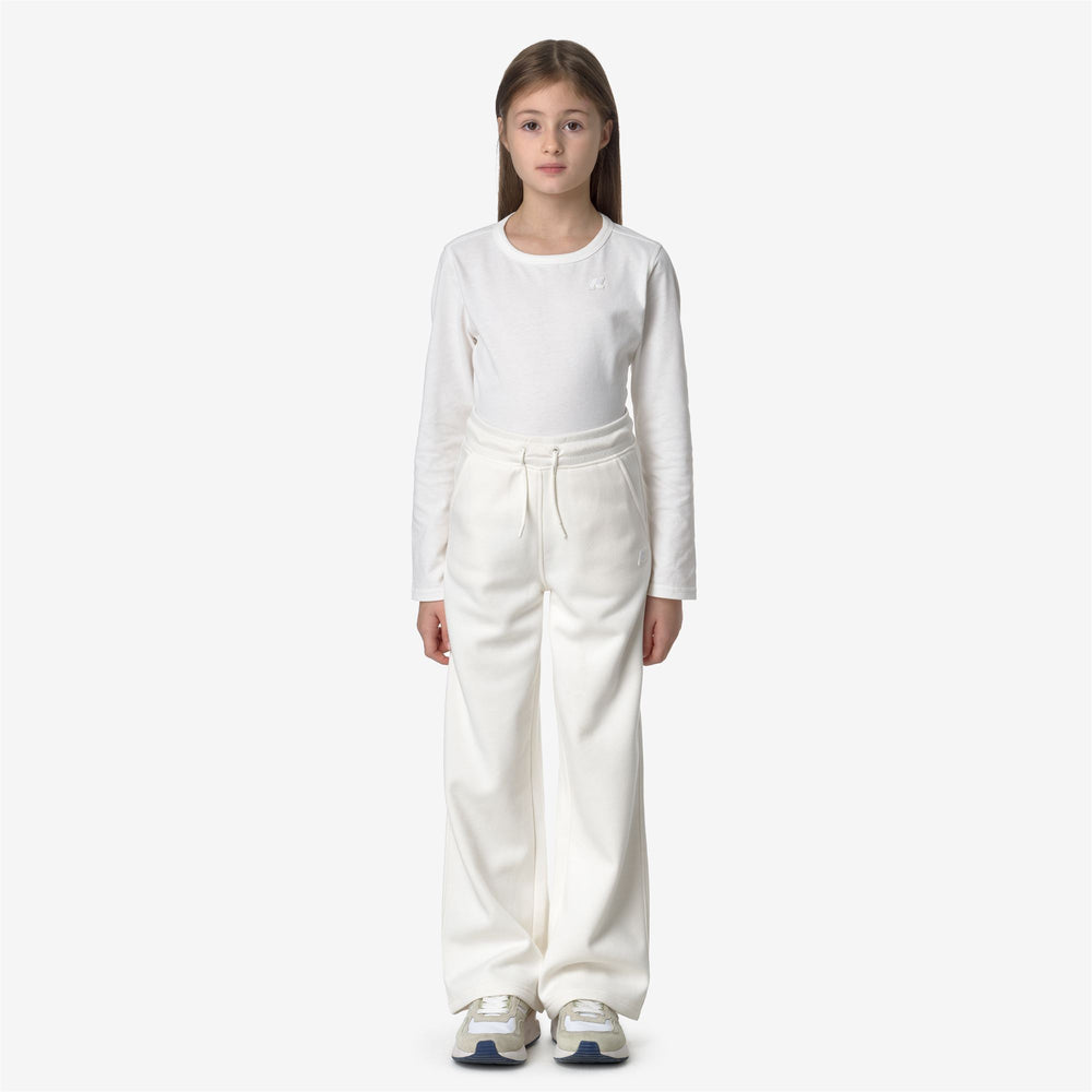 Grey White Girls' Sport Trousers for City Wear 02
