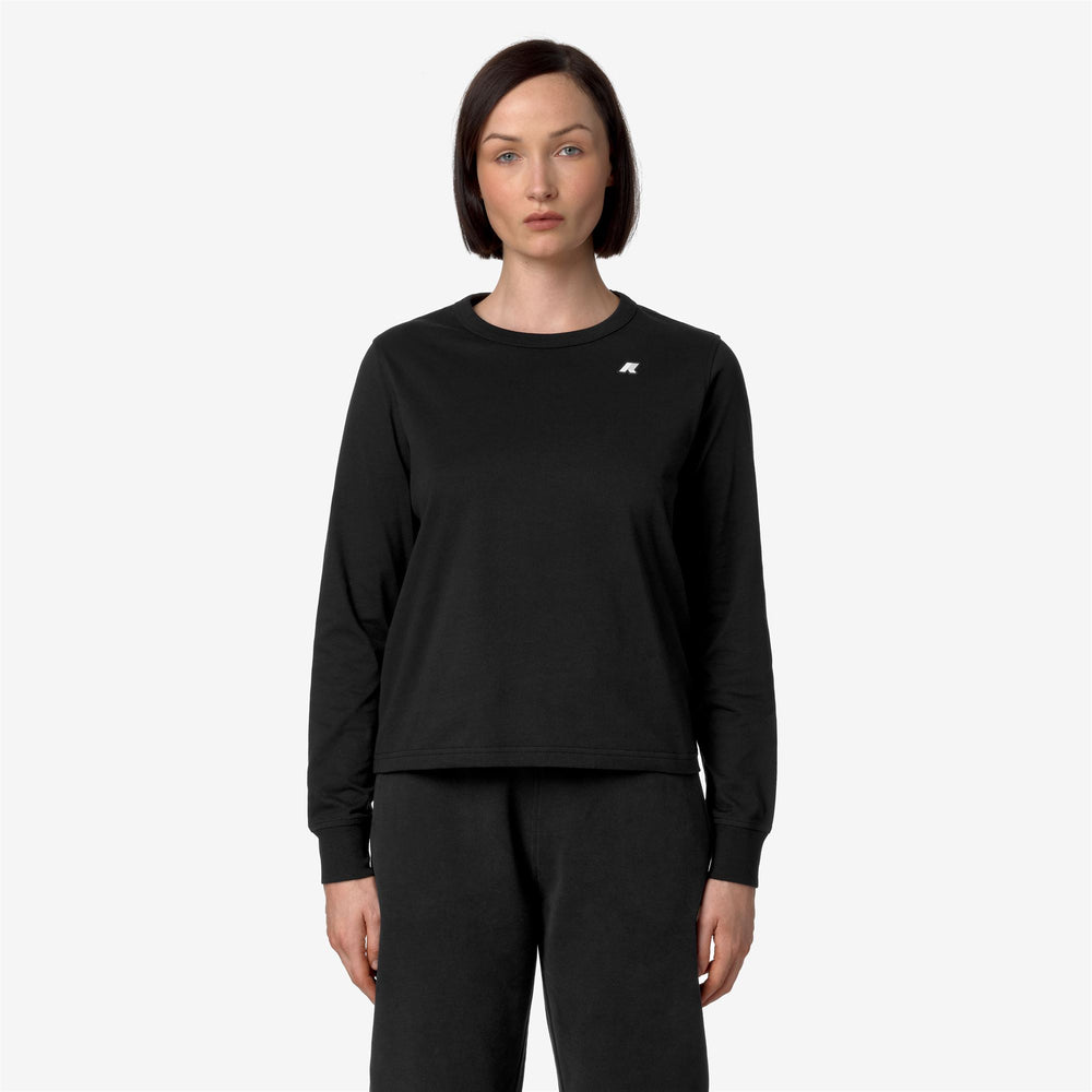 Grey Black Women's Slim Fit Long Sleeve T-Shirt in Soft Cotton 02