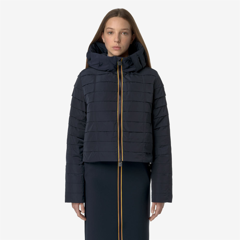 Giacca Corto Donna Grigia Nera Impermeabile con Piumino Riciclato 02