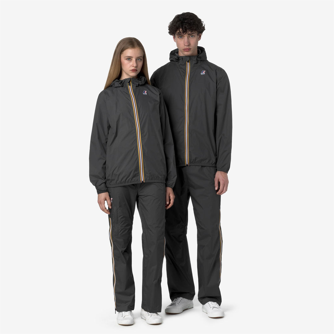 Grey unisex packable sport trousers with elastic waist and pockets main