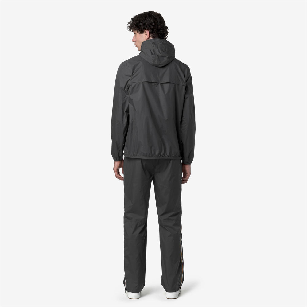 Grey unisex packable sport trousers with elastic waist and pockets 02